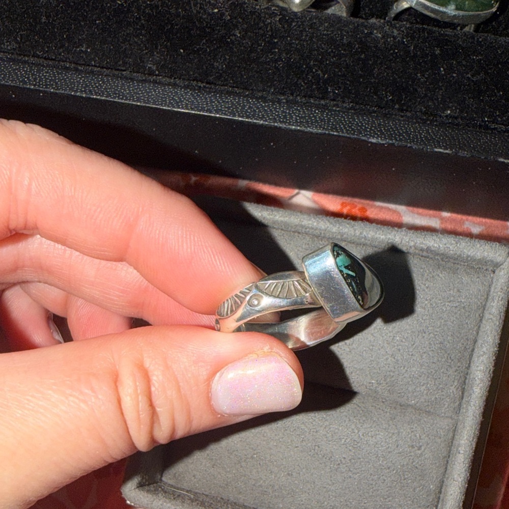 Silver And Turquoise Ring Ring - image 3